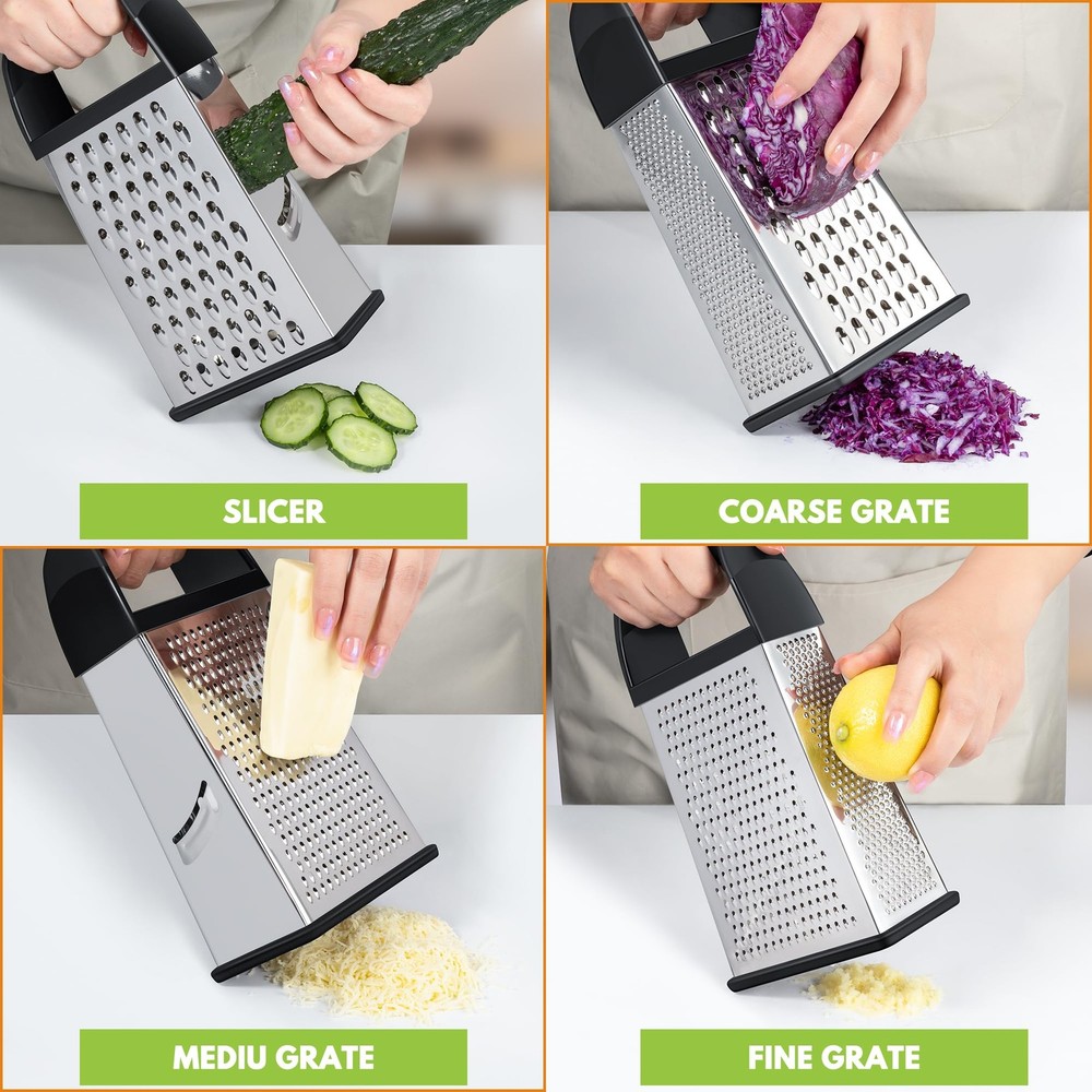 Cheese Grater With Container, Professional Cheese Grater with Handle