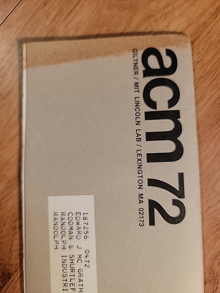 Vintage 1972 Association Computing Machinery Conference Booklet computer MIT