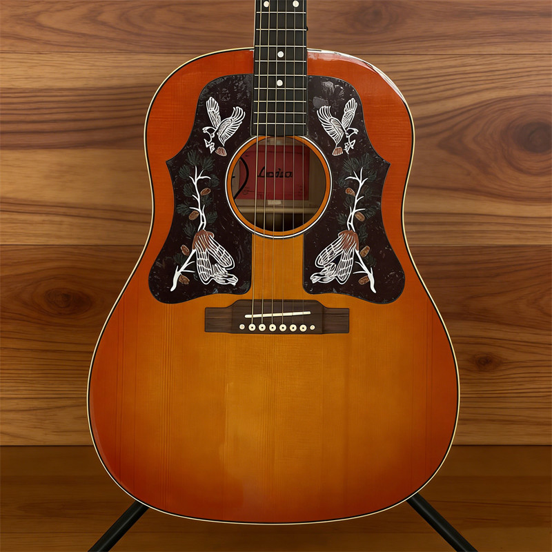 J-45 Electric Acoustic Guitar Solid Spruce Top Bone Nut&Sadless 6 String