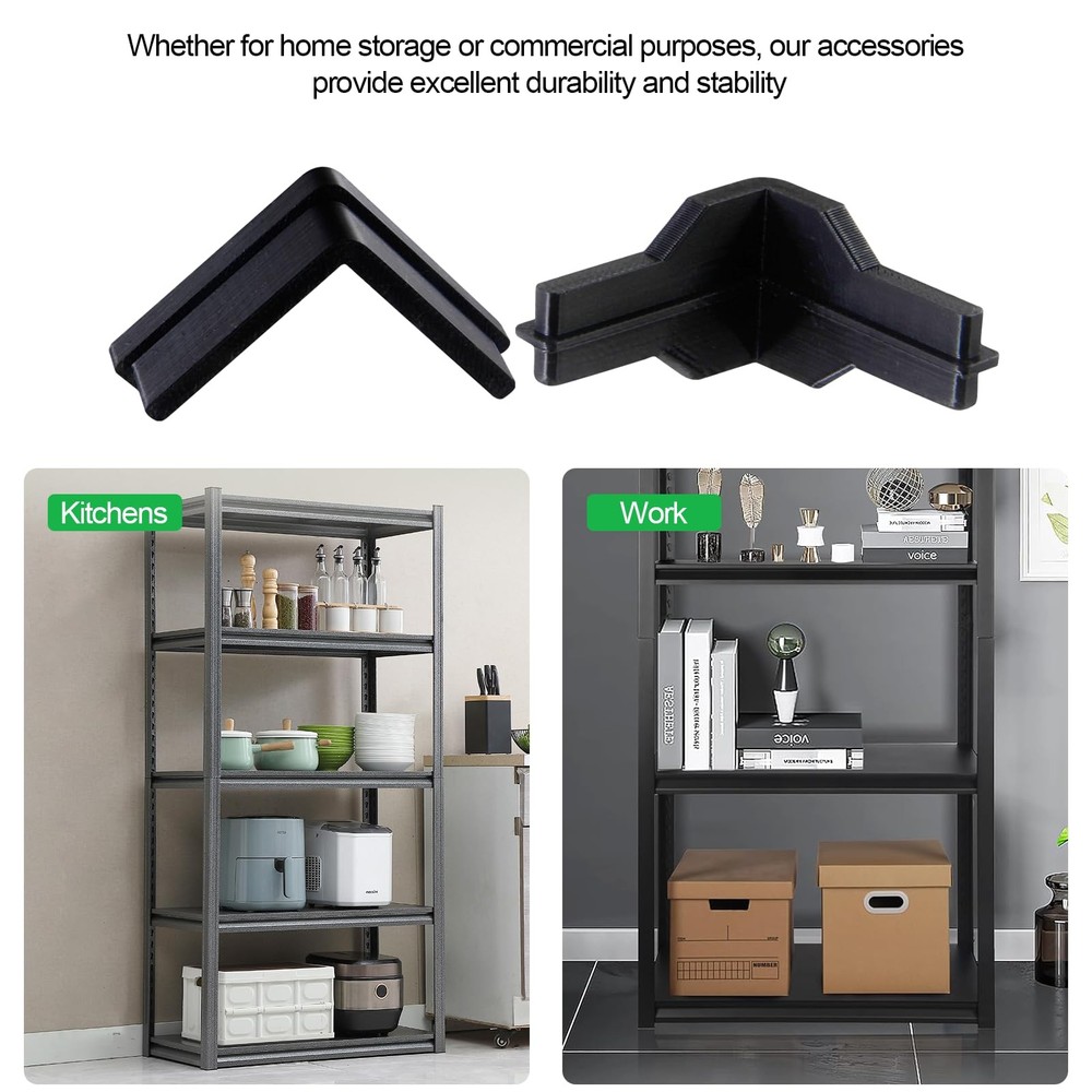 Post Insert Corner Connector, Feet, and Caps Compatible Shelving - Durable, E...