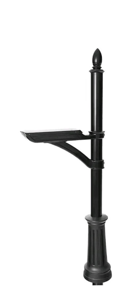 Hamilton Black In-Ground Steel Mailbox Post