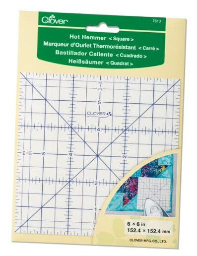 Clover Hot Hemmer Ruler 6"X6" - Square