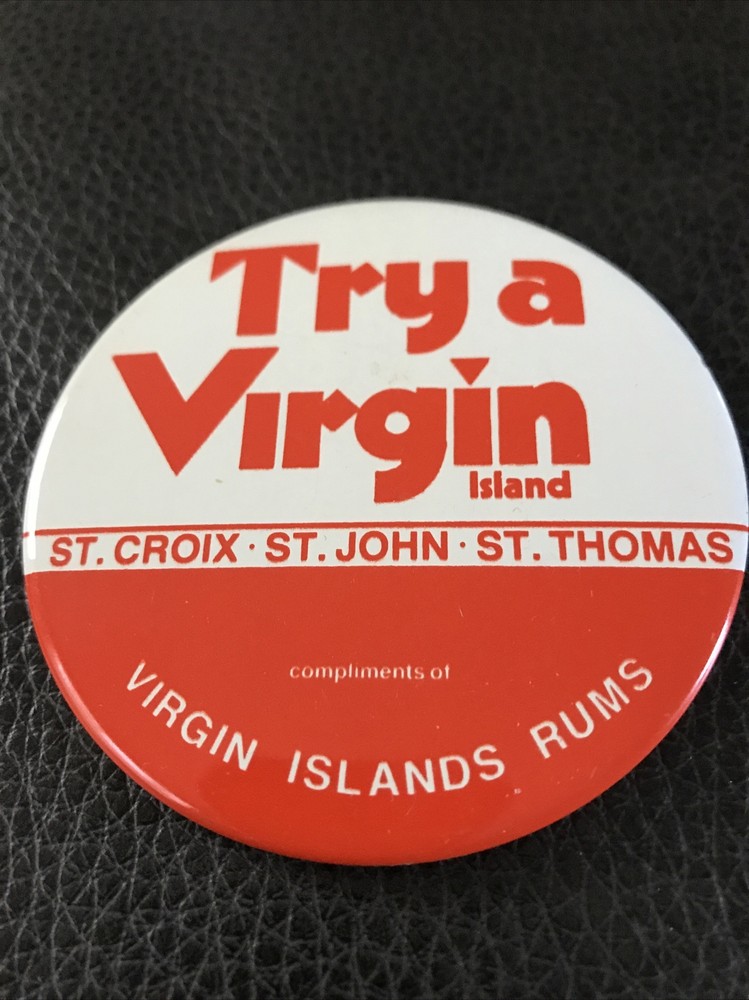 Virgin Islands Rums pinback 3 inch button advertising pin