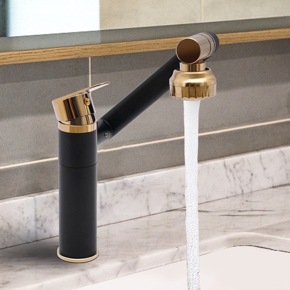 360° Bathroom Sink Faucet Single Handle Waterfall Vanity Basin Mixer 2 Function