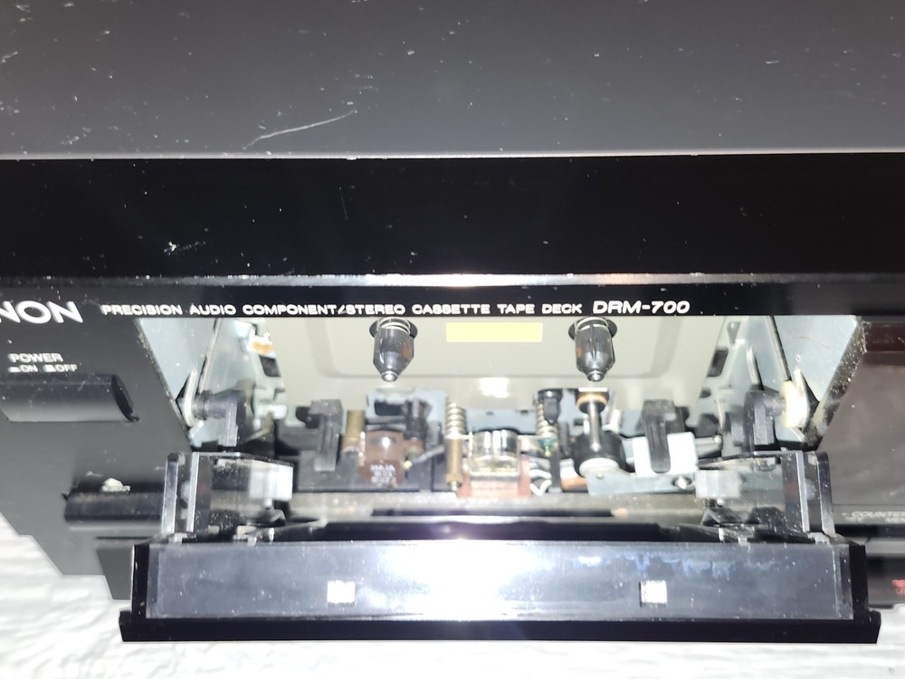 Denon DRM-700 Stereo Cassette Deck - *MISSING REWIND BUTTON, but WORKS NICELY
