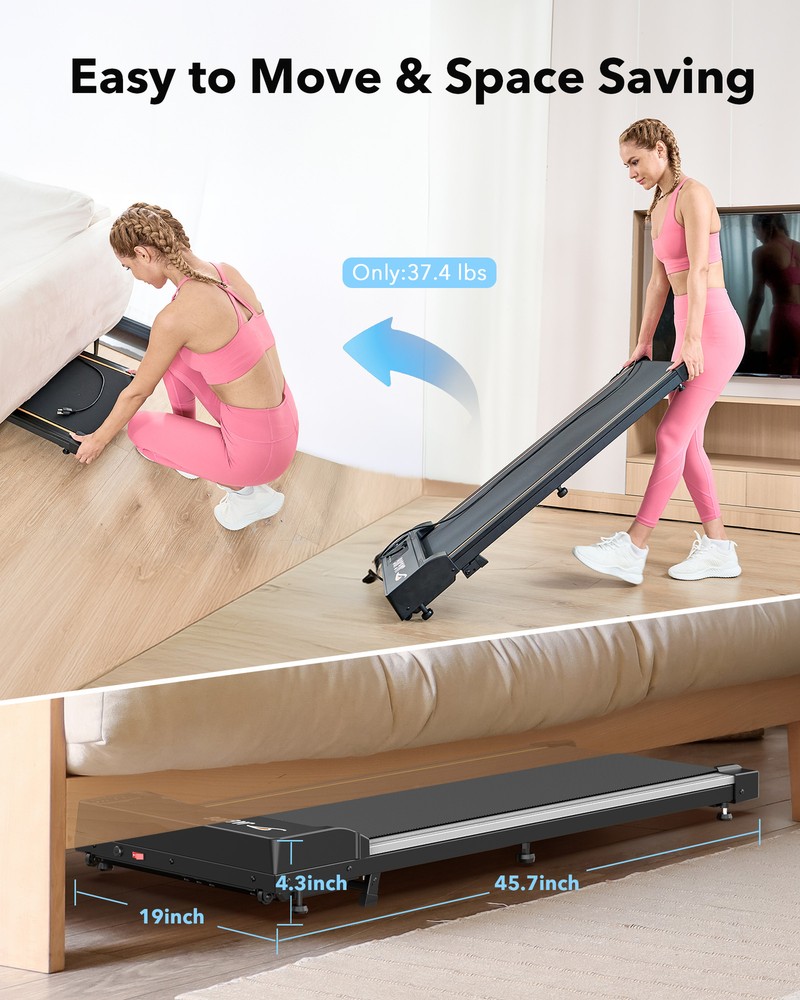 Treadmill for Home Walking Pad Under Desk Exercise Machine with Remote Portable