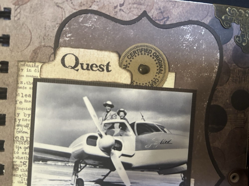 Blank Notebook, Decorated Front Cover With Vintage Prop Airplane