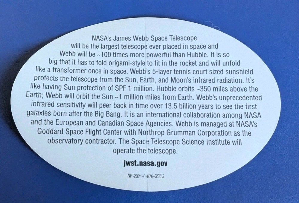 NASA WEBB Space Telescope Sticker
