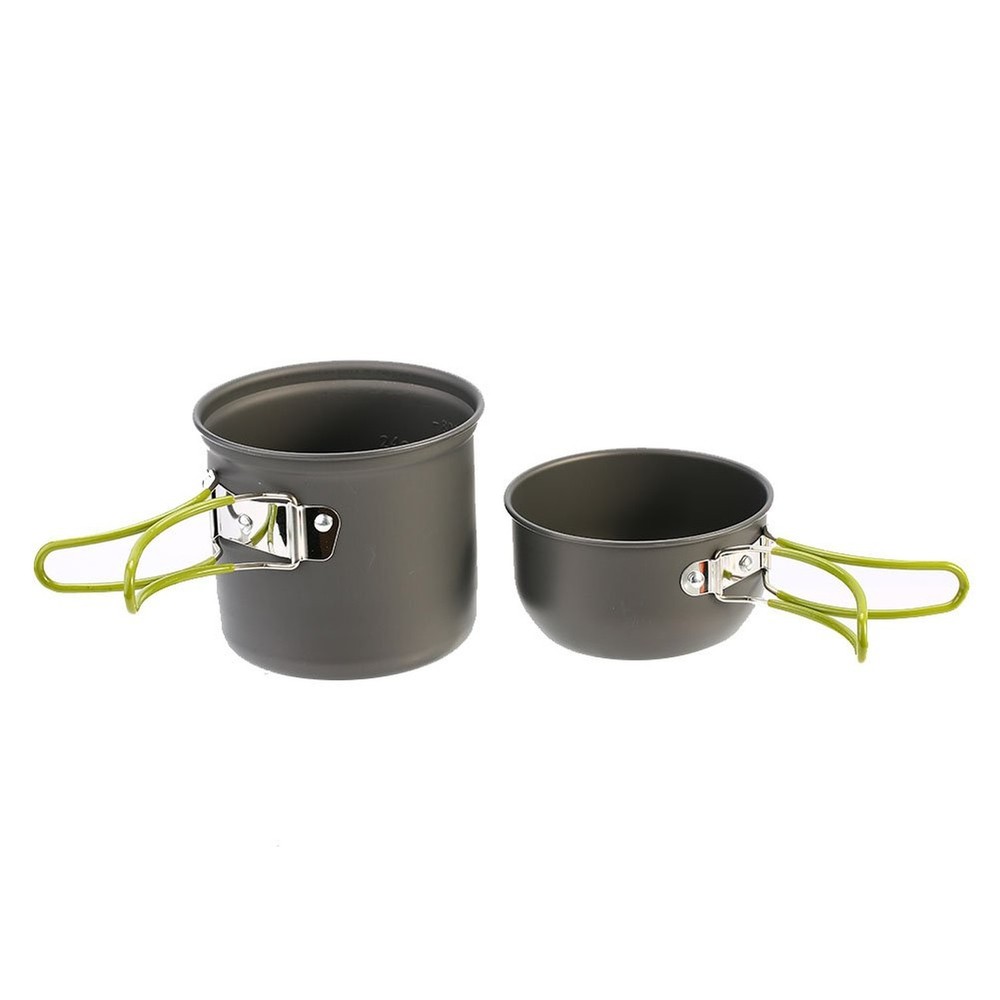 Dilwe Camping Cookware Set, Portable Backpacking Mess Kit Compact Pot Set wit...