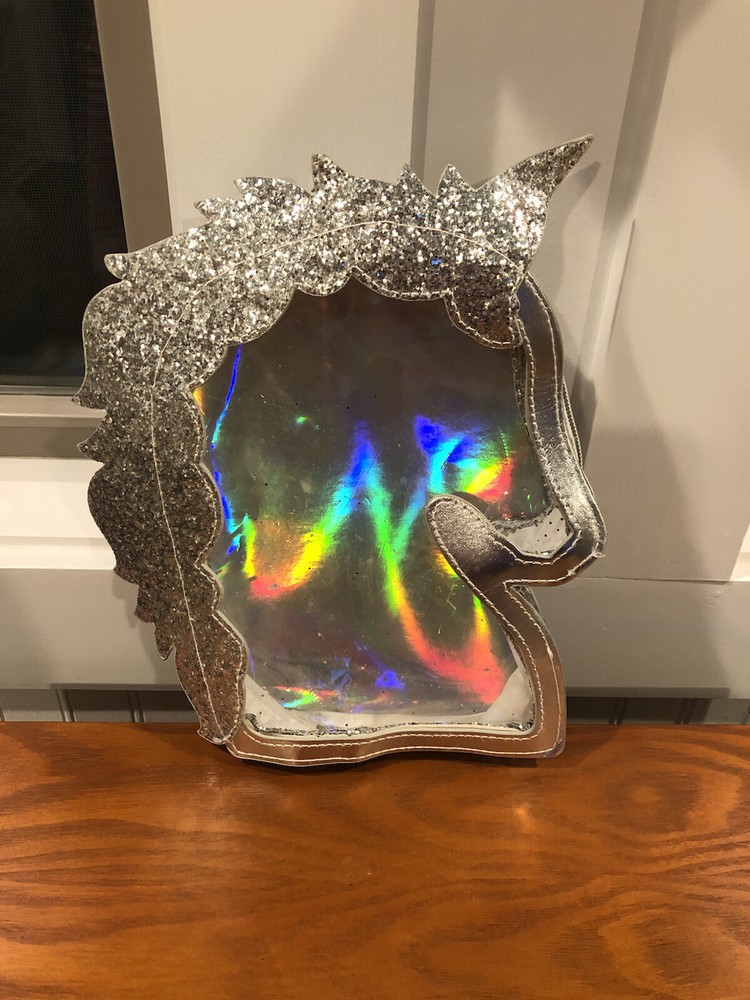 Justice Unicorn Clear And Silver Vinyl Bag