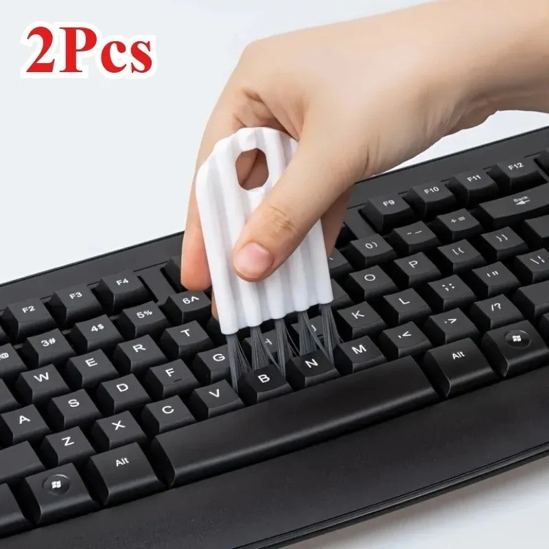 2Pcs Keyboard Brushes Multi-Function Computer Cleaning Brushes Soft Brush Corner