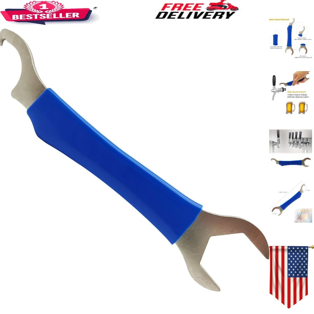 Versatile 7-Inch Beer Tap Wrench with Vinyl Grip - Prevent Leaks & Optimize Flow