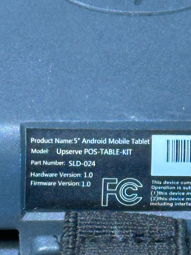 UPSERVE POS-TABLE-KIT SLD-024 HANDHELD 5 INCH ANDROID POS TABLET