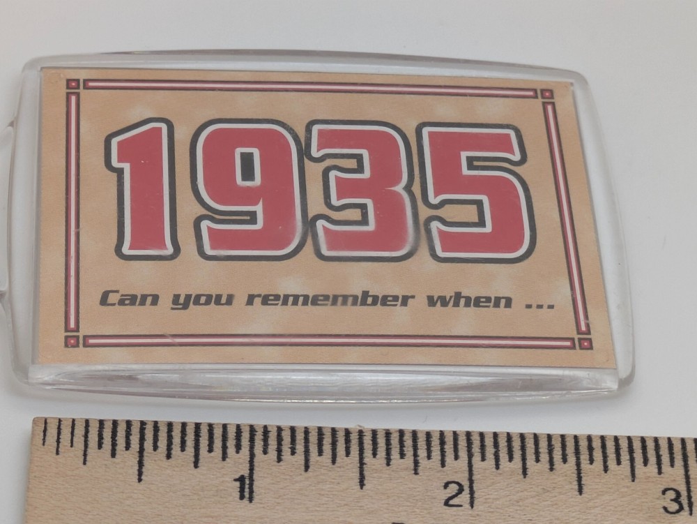 1935 Trivia Celebration Plastic Keychain