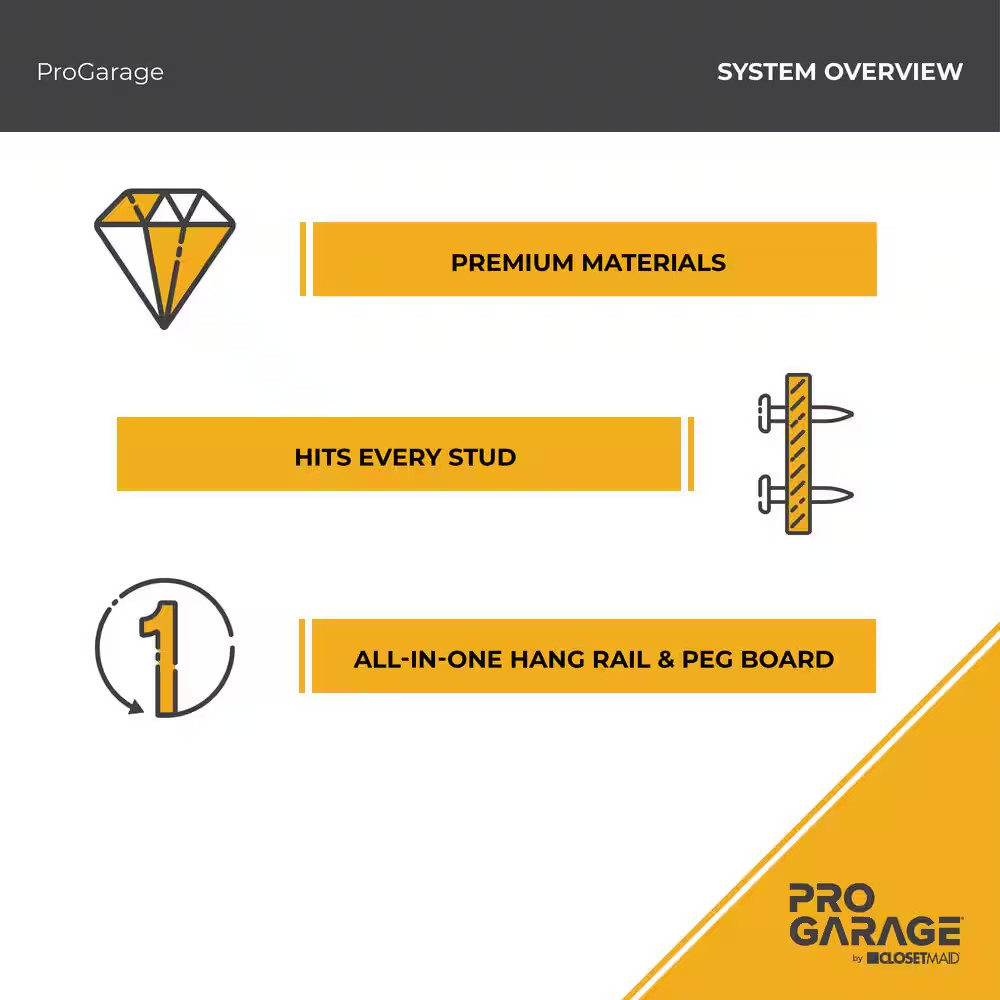 Progarage 32 In. L Garage Hanging Track Storage System (2-Pack)