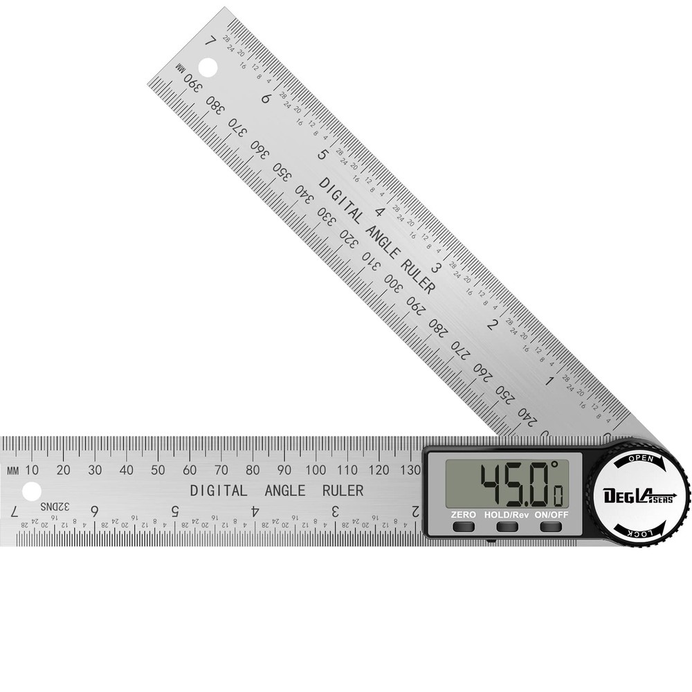 Digital Angle Finder Protractor, DEGLASERS Protractor 7inch/200mm...