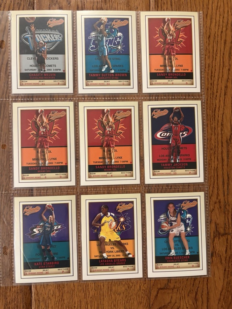 2002 Fleer Authentix Front Row #/100 WNBA • Sting Stars Sol Fire Shock