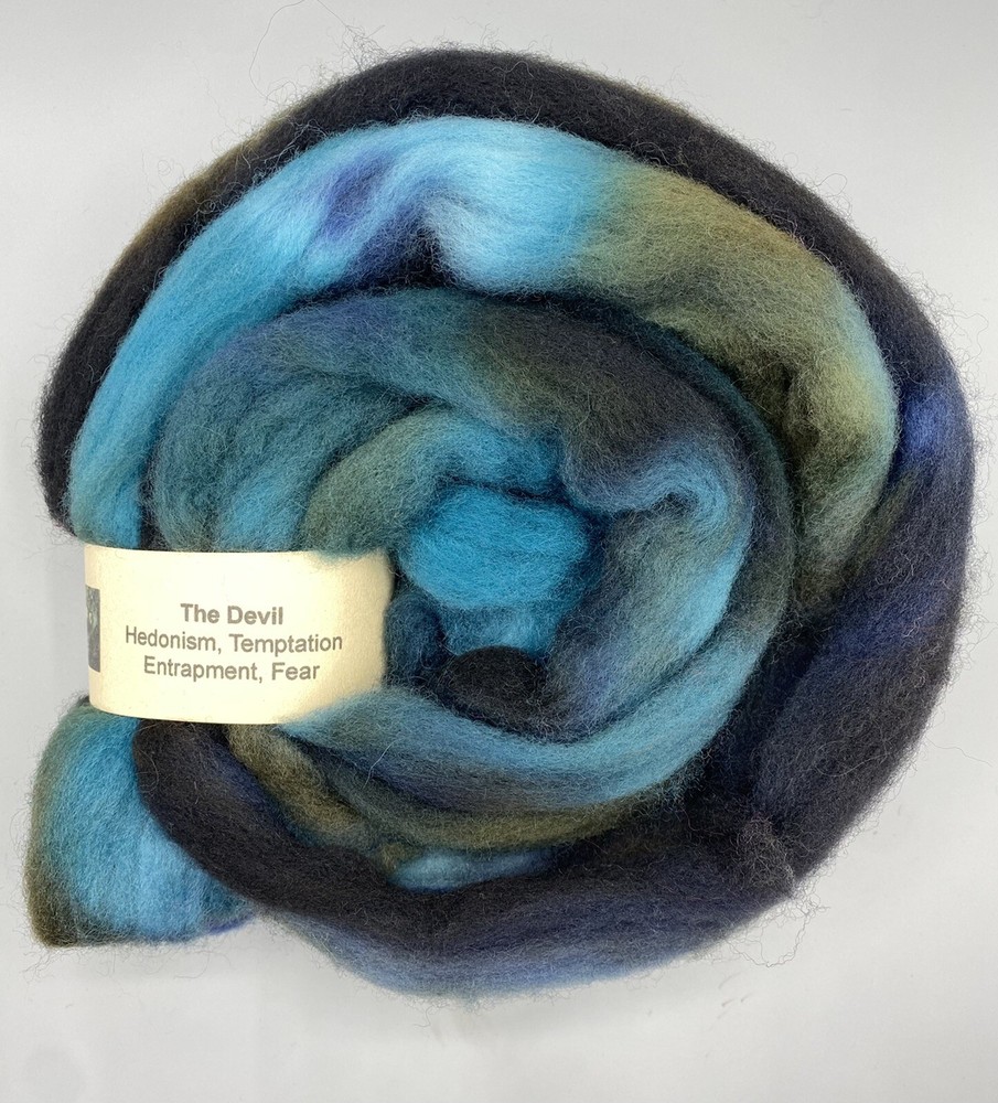15. The Devil Tarot - Hand Painted Merino Wool Roving Chime