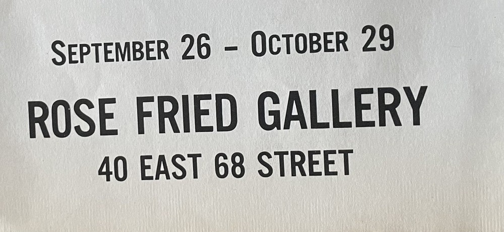 ROSE FRIED GALLERY CLARENCE CARTER Brochure