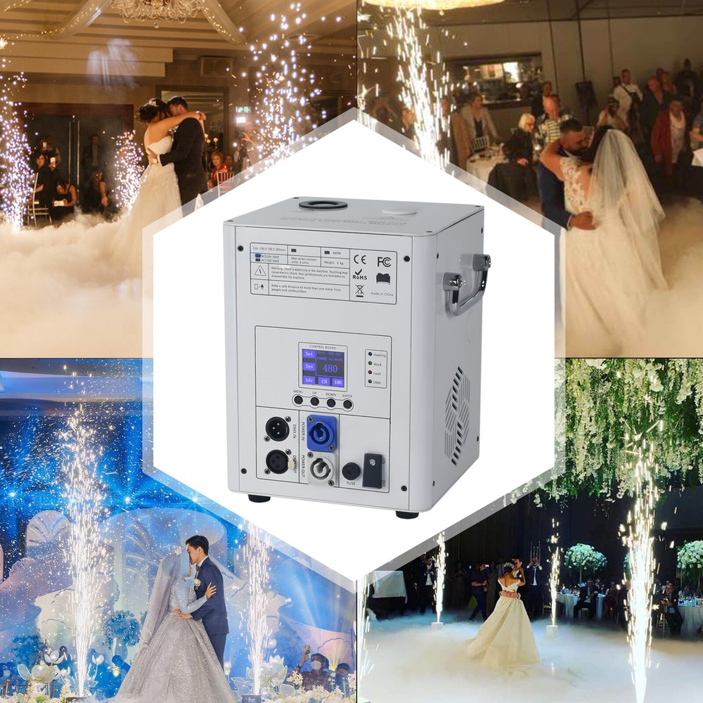 2Pcs Cold Spark Machine 750W Firework Machine DMX512 DJ Stage Effect with Handle