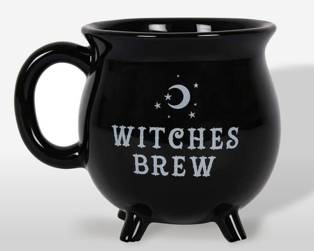 Witches Brew Coffee Mug, Cauldron Mug, Gothic Decor, Black Mugs