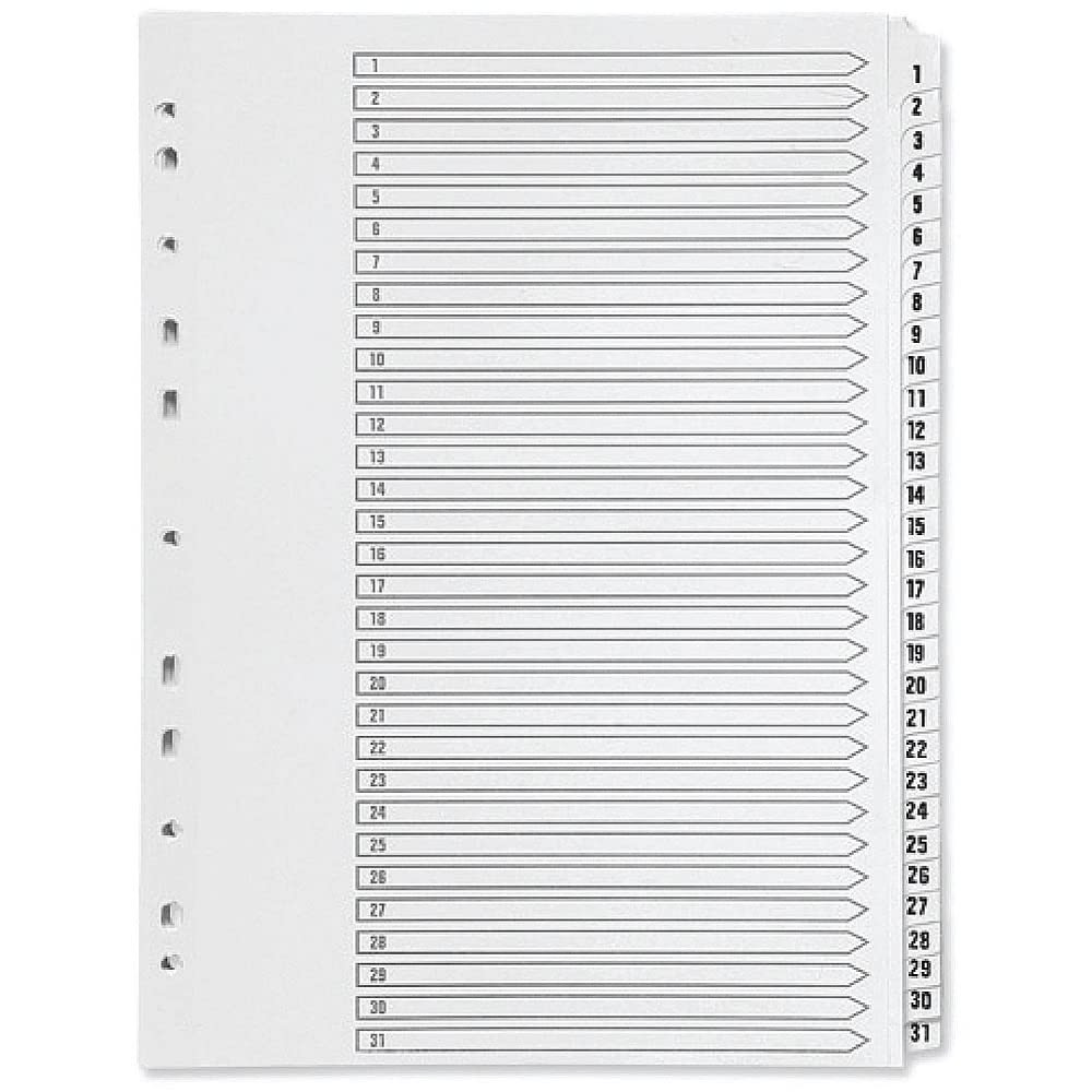 Q-Connect 1-31 Index Multi-punched Polypropylene White A4 1 White