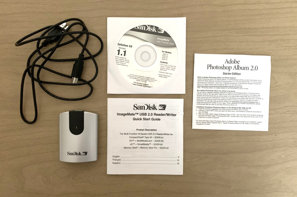 SanDisk ImageMate USB 2.0 Reader/Writer SDDR-95 Vintage CD Version 1.1
