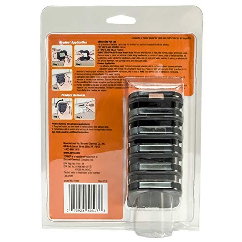 TERRO T500 Indoor Multi-Surface Roach Bait Stations - 1 Pack, Black