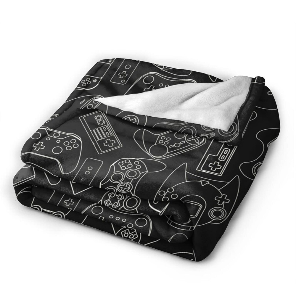 Video Game Controller Pattern Throw Blanket Ultra Soft Warm All Season Gaming...