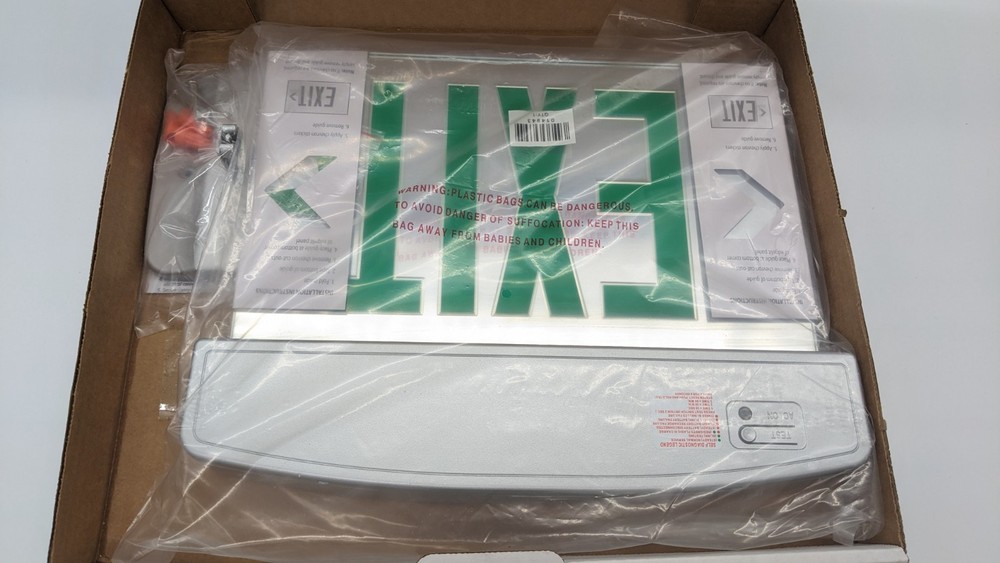 CREE Lighting C-LITE C-EE-A-EX-ELDF-GRN-BB-ST 13" LED Lighted Exit Sign - Clear