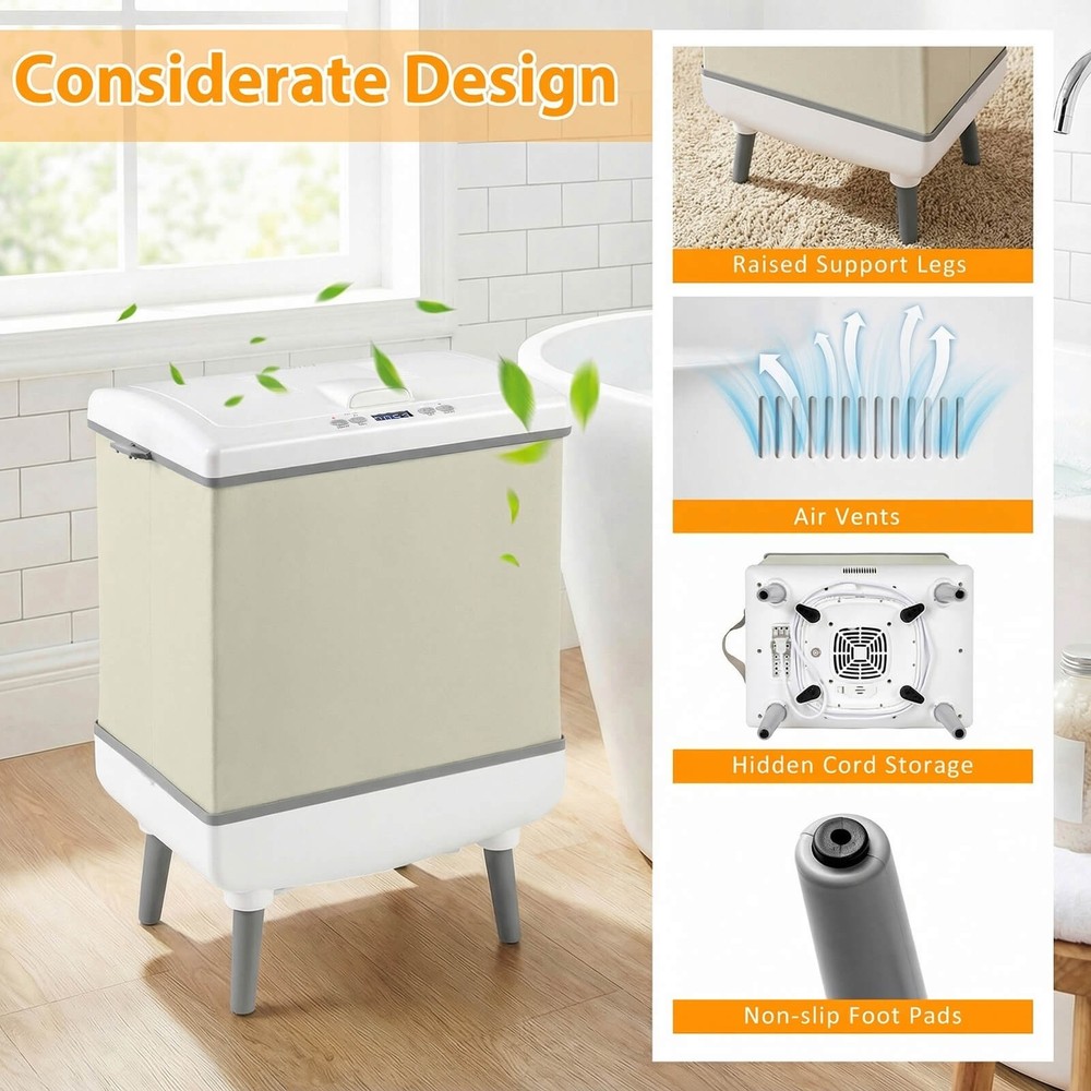 35L Large Blanket Warmer w/ Heating & Drying Modes, 24H Timer, Delay, Child Lock