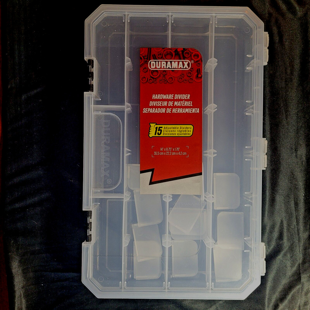 HARDWARE ORAGANIZER TOOL,FISHIN,NUTS & BOLTS EVEN COINS 15 ADJUSTABLE DIVIDERS