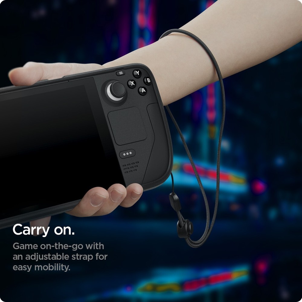 For Steam Deck | Spigen Rugged Armor Shockproof Case with Wriststrap