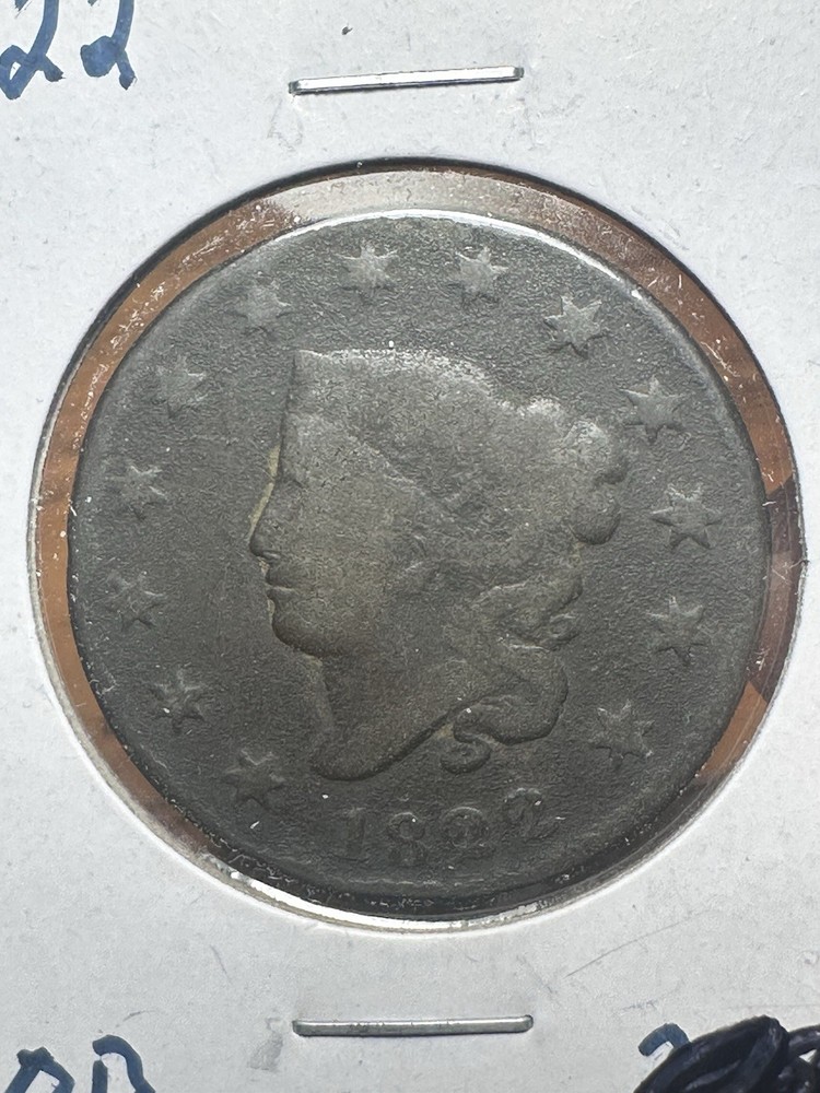 (2) 1822 coronet head large cent Coins- G/VG