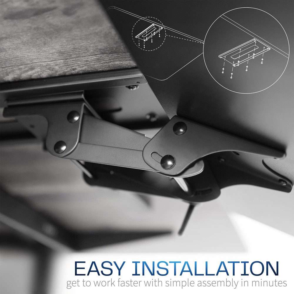 Adjustable Computer Keyboard & Mouse Platform Tray Ergonomic Under Table Desk...