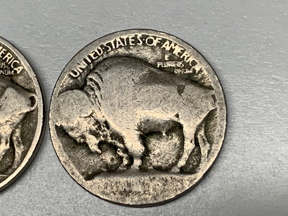 ( 2 ) 1913 P Buffalo Nickels. Type 1 & 2