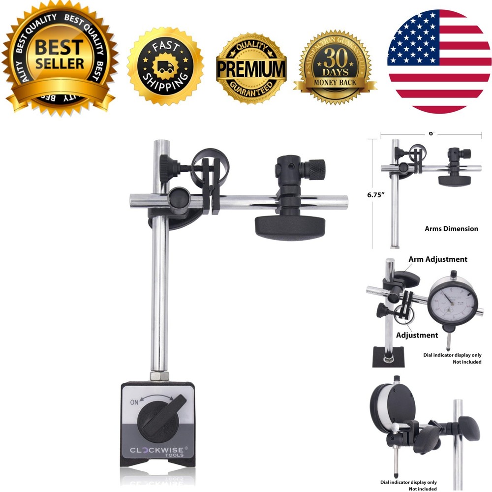 Precision Magnetic Base Stand with V-Shape Base for Dial Indicator - 176lbs Max