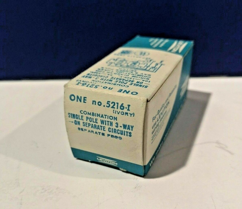 Leviton IVORY COMBINATION Switch Single Pole 3-Way On Separate Circuits 5216-I