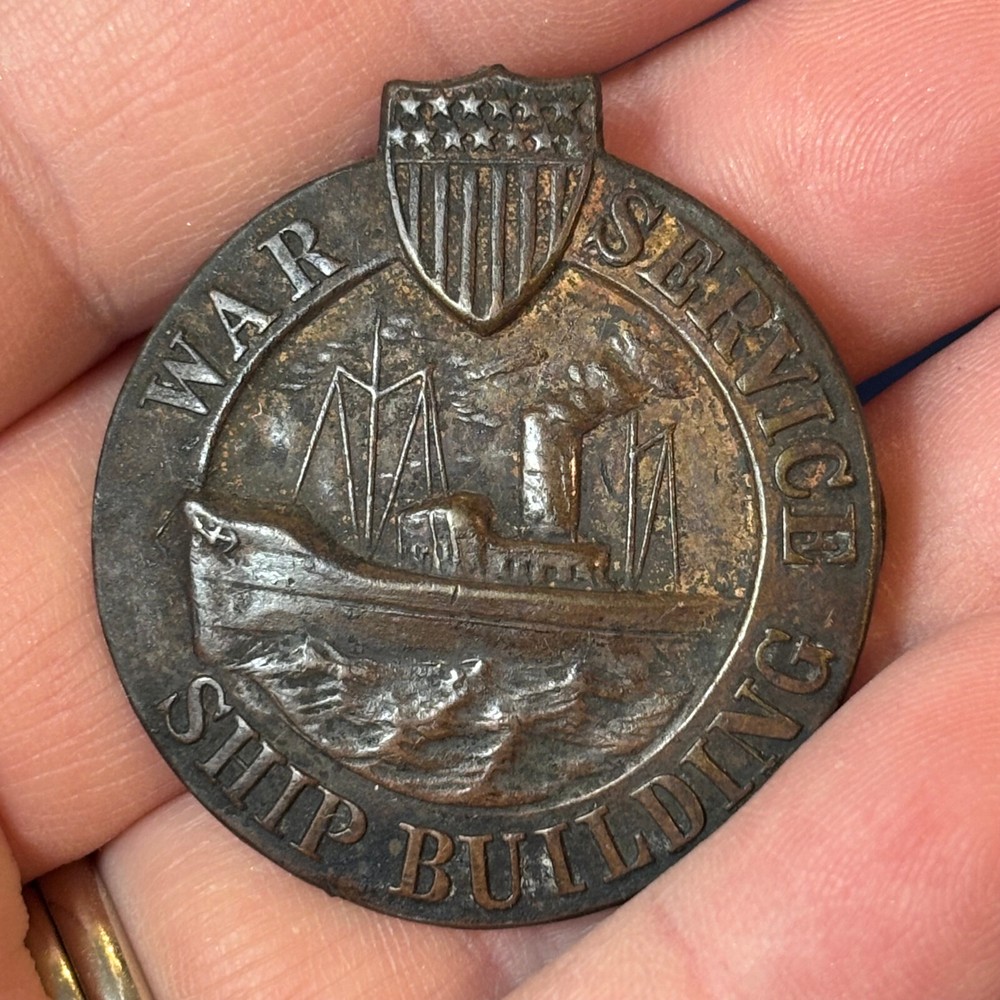 WWI War Service Ship Building Pin