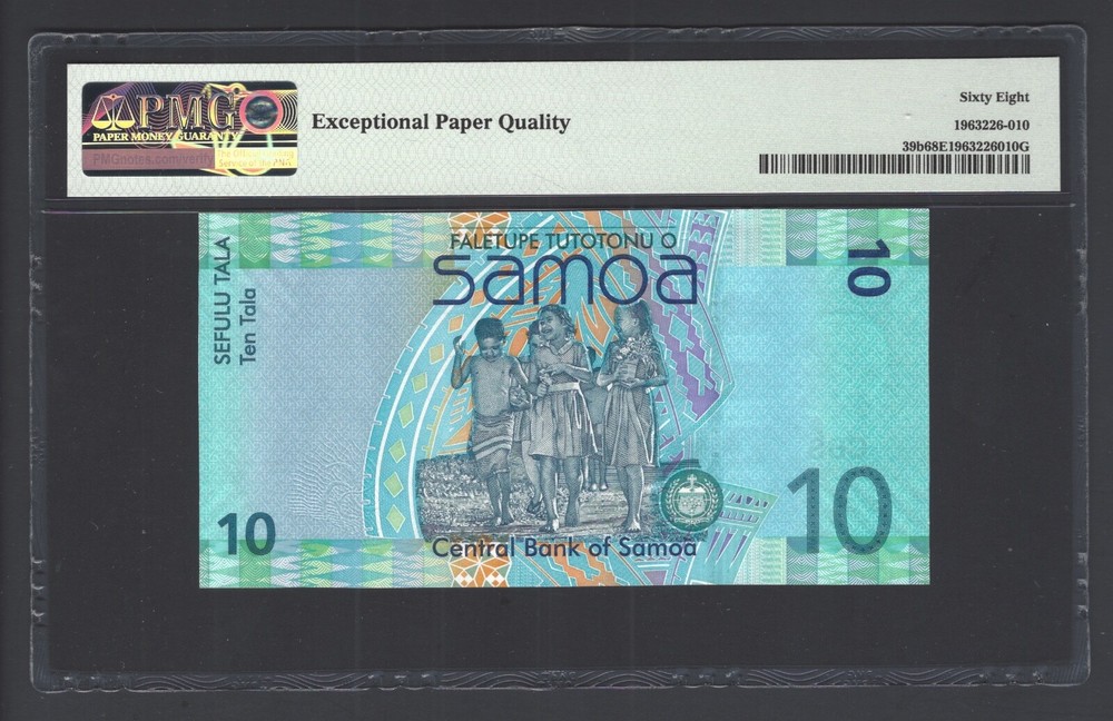Samoa 10 Tala ND(2017) P39b Uncirculated Graded 68 Top Pop