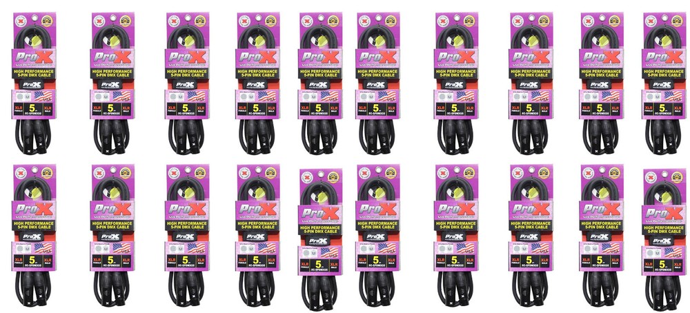 20 ProX 5 Pin High Performance Data Lighting DMX Cable 5FT
