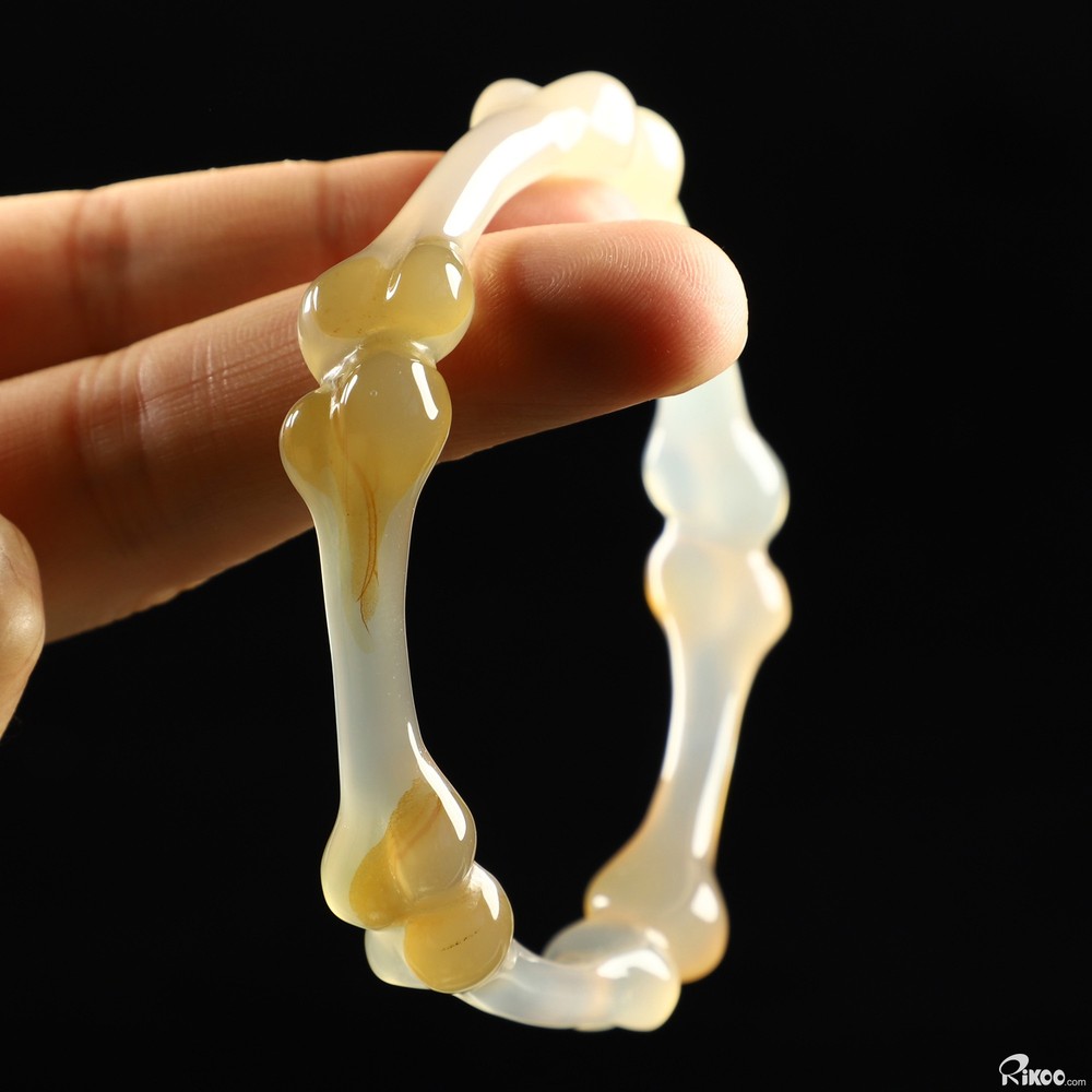 3.1" Agate Hand Carved Crystal Bangle, Crystal Healing
