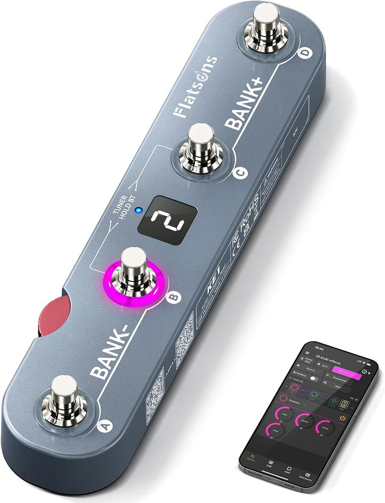 KE1 Guitar Pedal for Android/Ios, Multi Effects Pedal with 61 Effects, 20 AMP/CA