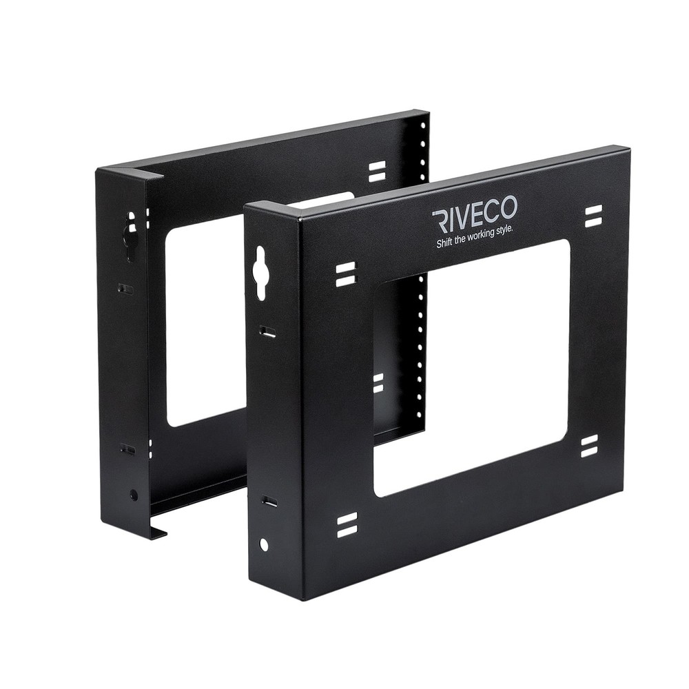 RIVECO 6U Open Frame Rack Wall Mount & Desktop Mount, No Assembly Required Se...
