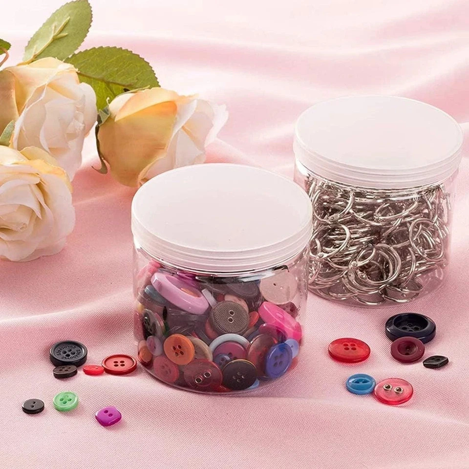 15 Pack 6Oz Clear Plastic Jars Wide-Mouth Storage Containers,Refillable Empty Co