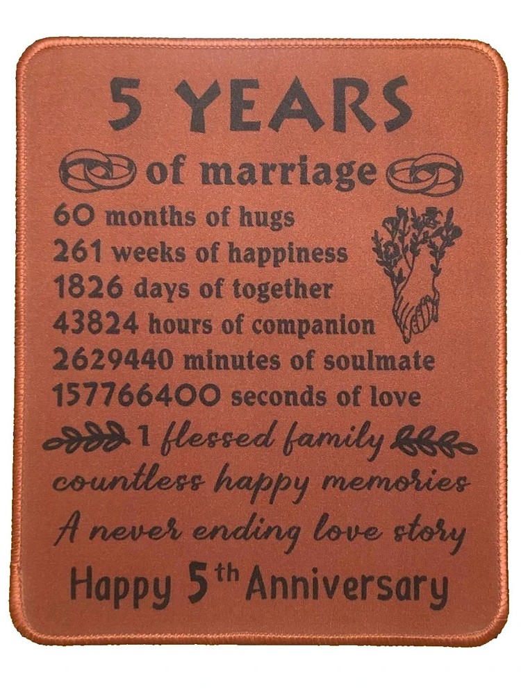 5 Years of Marriage Mouse Pad