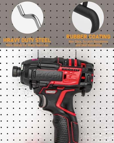 24 Pack Heavy Duty Pegboard Hooks - 1/4" Tool Hangers for Power Tools, Garage St