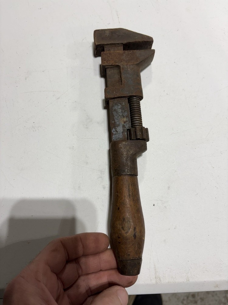Pipe Wrenches Wood Handle Vintage