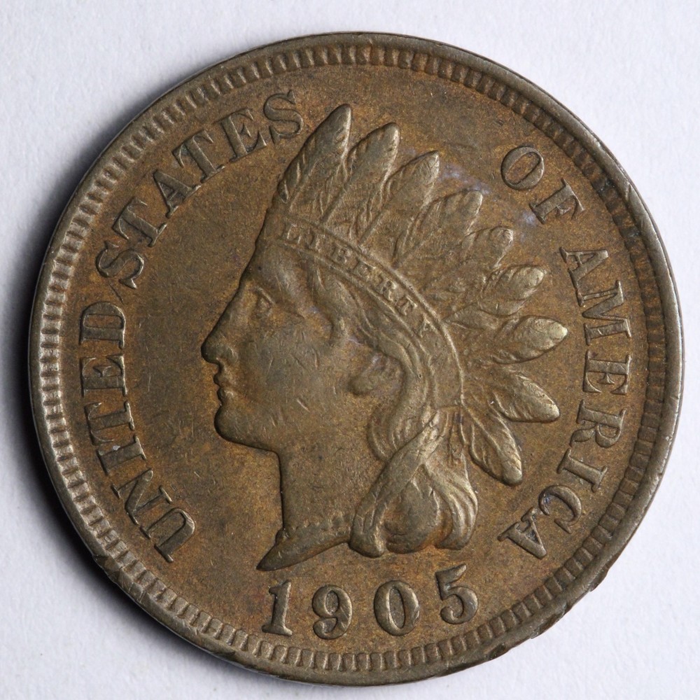 1905 Indian Head Cent Penny AU E161 WRCC