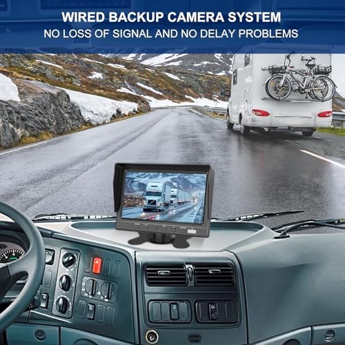 Dual RV Backup Camera 7 Inch 4K Display Screen Loop Recording Voice Control